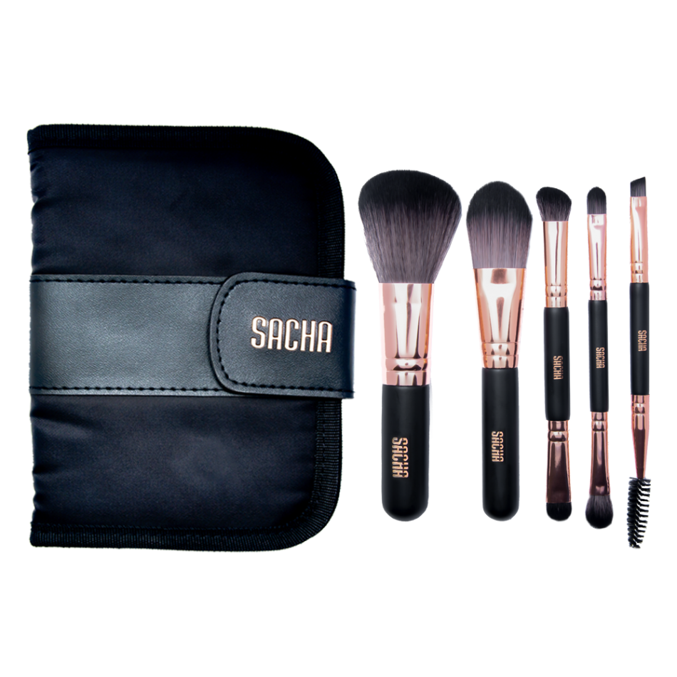 Rose Gold 5 Pc Brush Set